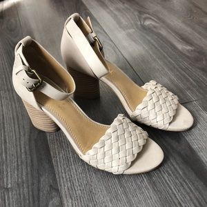 Splendid Cream Woven Strap 3” Heels